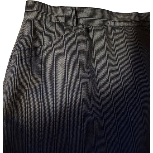 Norton McNughton Petites VTG navy blue pinstripe lined career skirt pockets 10P - Picture 6 of 9